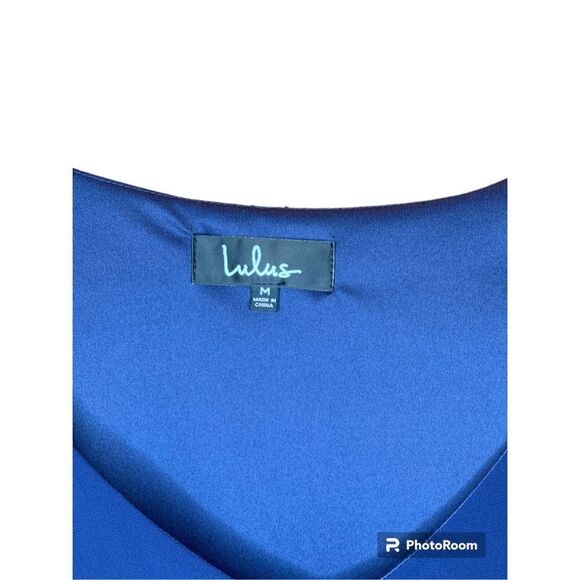 Lulus Shifting Dears Navy Blue Long Sleeve Mini Shift Dress Size Medium - Picture 7 of 7